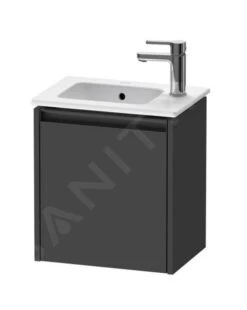 Duravit Ketho.2 - Wastafelkast 440x410x292 Mm, 1 Deur, Scharnieren Links, Grafiet Mat K25060L49490000