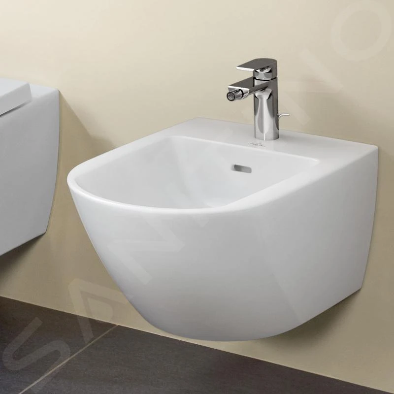 Villeroy & Boch Subway 3.0 - Hangend Bidet 560x375 Mm, Met Overloop, Met Kraangat, CeramicPlus, Alpine Wit 447000R1 3 Villeroy & Boch Subway 3.0 - Hangend Bidet 560x375 Mm, Met Overloop, Met Kraangat, CeramicPlus, Alpine Wit 447000R1 - Afbeelding 3