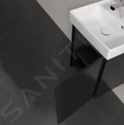 Villeroy & Boch Collaro - Wastafelkast, 410x546x344 Mm, 1 Deur, Scharnieren Rechts, Mat Zwart C00501PD -Duravit || Geberit || Grohe Verkoopwinkel 482a4969e53ccacb4378ab22