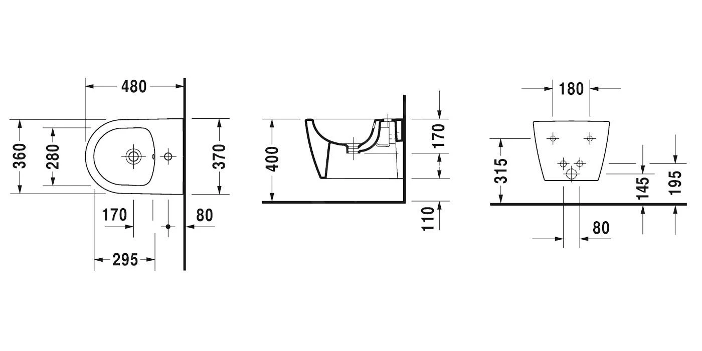 Duravit ME By Starck - Compact Wandbidet, Met WonderGliss, Alpine Wit 22901500001 2 Duravit ME By Starck - Compact Wandbidet, Met WonderGliss, Alpine Wit 22901500001 - Afbeelding 2