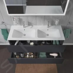 Duravit L-Cube - Wastafelonderkast 550x1290x481 Mm, 4 Laden, Grafiet Mat LC625904949 -Duravit || Geberit || Grohe Verkoopwinkel 48fcd2b24fe961f428163a6d