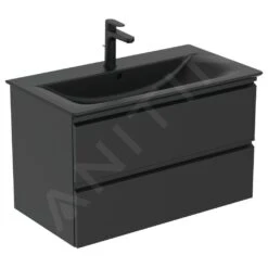 Ideal Standard Tesi - Wastafel Onderkast, 800x440x490 Mm, Zwart T0051ZT -Duravit || Geberit || Grohe Verkoopwinkel 4a353cb9c098f504e050a78c