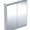 Geberit ONE - Spiegelkast Met LED-verlichting, 750x900x150 Mm, 2 Deuren, Inbouw, Aluminium 505.802.00.1