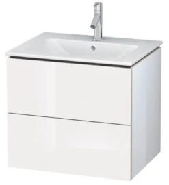 Duravit L-Cube - Wastafelonderkast 550x620x481 Mm, 2 Laden, Glanzend Wit LC624002222