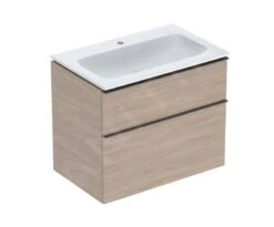 Geberit ICon - Wastafelkast Met Wastafel, 75x48x63 Cm, 2 Laden, Eiken 502.336.JH.1