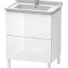 Duravit L-Cube - Wastafelonderkast 866x670x469 Mm, 2 Laden, Glanzend Wit LC660802222