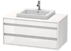 Duravit Ketho - Wastafelonderkast 496x1000x550 Mm, 2 Laden, Glanzend Wit KT675502222