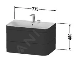 Duravit Happy D.2 Plus - Wastafelonderkast Met Wastafel 480x775x490 Mm, 2 Laden, Wit Hoogglans HP4637O2222 -Duravit || Geberit || Grohe Verkoopwinkel 56a383107acd8636a3fa9b1b