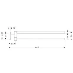 Hansgrohe Logis - Dubbele Handdoekhouder, Geborsteld Nikkel 40512820