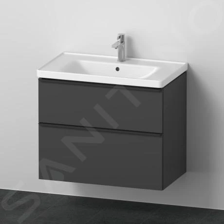 Duravit D-Neo - Wastafelonderkast Met Wastafel, 800x650x480 Mm, 2 Laden, Grafiet Mat DE012104949 1 Duravit D-Neo - Wastafelonderkast Met Wastafel, 800x650x480 Mm, 2 Laden, Grafiet Mat DE012104949