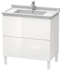 Duravit L-Cube - Wastafelonderkast 866x820x469 Mm, 2 Laden, Glanzend Wit LC660902222