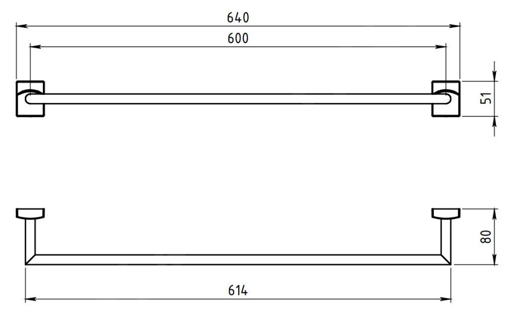 Novaservis Metalia 12 - Handdoekhouder 650 Mm, Chroom 0228,0 2 Novaservis Metalia 12 - Handdoekhouder 650 Mm, Chroom 0228,0 - Afbeelding 2