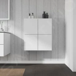Duravit L-Cube - Hoge Badkamerkast 800x700x243 Mm, 2 Deuren, Glanzend Wit LC116702222 -Duravit || Geberit || Grohe Verkoopwinkel 5b9c317b9ee0b9fe071af3d0 1