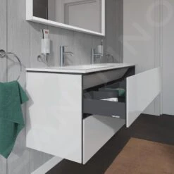 Duravit L-Cube - Wastafelonderkast 550x1290x481 Mm, 2 Laden, Glanzend Wit LC625802222 -Duravit || Geberit || Grohe Verkoopwinkel 5ba129587ae6b779ff65b750
