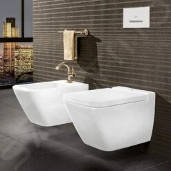Villeroy & Boch Finion - Wandbidet Met Overloop, 375x560 Mm, Met Ceramicplus, Alpine Wit 446500R1 -Duravit || Geberit || Grohe Verkoopwinkel 5bbefdb0b6b334a639313611