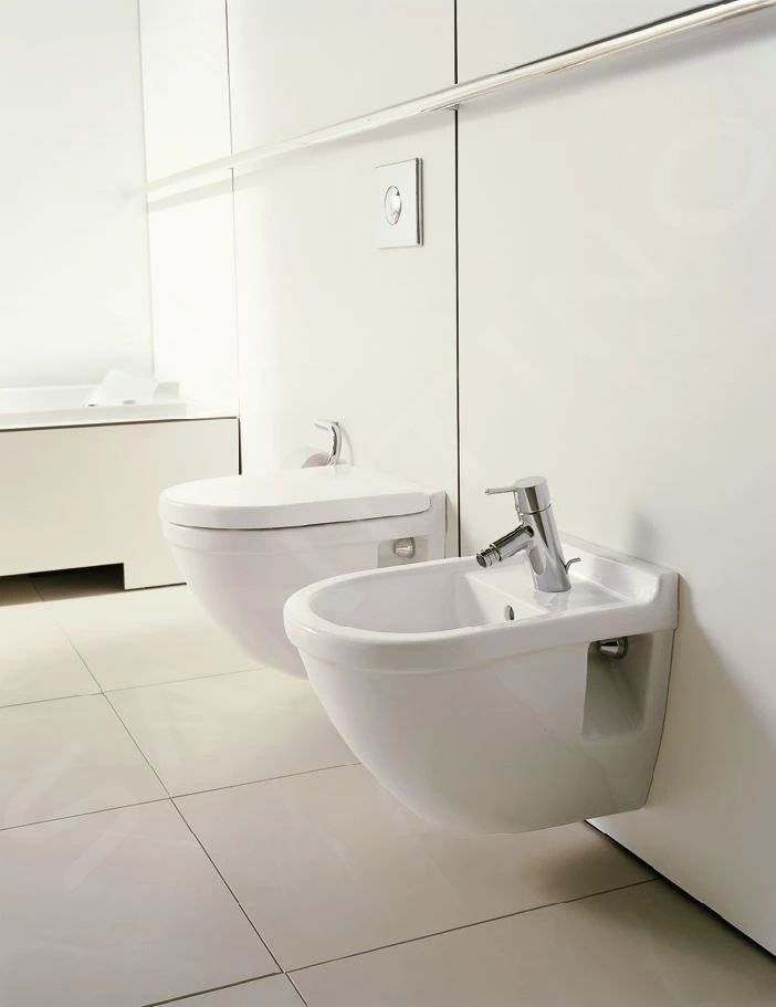 Duravit Starck 3 - Wandbidet Met Overloop, Met WonderGliss, Wit 22301500001 5 Duravit Starck 3 - Wandbidet Met Overloop, Met WonderGliss, Wit 22301500001 - Afbeelding 5