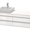 Duravit Ketho - Wastafelonderkast 496x1400x550 Mm, Links, 4 Laden, Glanzend Wit KT6657L2222