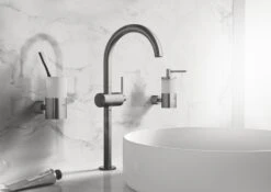 Grohe Atrio - Glas/zeephouder, Geborsteld Hard Graphite 40304AL3 -Duravit || Geberit || Grohe Verkoopwinkel 5e73f1789bf9ffb7737220f9