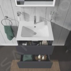Duravit L-Cube - Wastafelonderkast 550x620x481 Mm, 2 Laden, Grafiet Mat LC624004949 -Duravit || Geberit || Grohe Verkoopwinkel 5f09b4de932fbfca69b8cd97