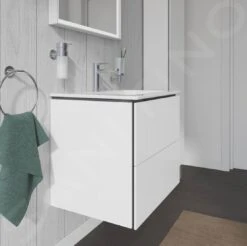 Duravit L-Cube - Wastafelonderkast 550x620x481 Mm, 2 Laden, Glanzend Wit LC624002222 -Duravit || Geberit || Grohe Verkoopwinkel 609b9c1b415a5912a276c615