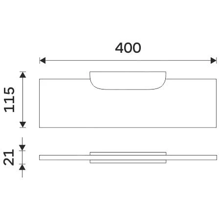 Nimco Nikau - Plank, Lengte 400 Mm, Mat Glas/chroom NK 30091B-40-26 2 Nimco Nikau - Plank, Lengte 400 Mm, Mat Glas/chroom NK 30091B-40-26 - Afbeelding 2