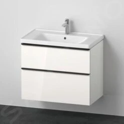 Duravit D-Neo - Wastafelonderkast Met Wastafel, 800x650x480 Mm, 2 Laden, Glanzend Wit DE012102222