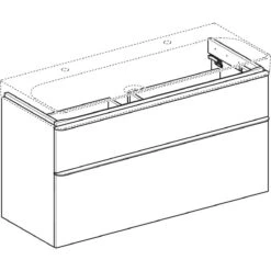 Geberit Smyle Square - Wastafelkast, 1184x470x617 Mm, 2 Laden, Glanzend Wit/mat Wit 500.355.00.1 -Duravit || Geberit || Grohe Verkoopwinkel 6319bdbf282ce81939d514ff