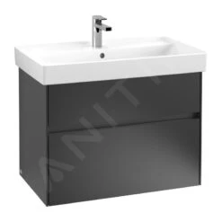 Villeroy & Boch Collaro - Wastafelkast, 754x546x444 Mm, 2 Laden, Mat Zwart C01000PD