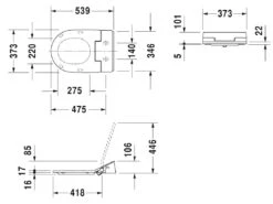Duravit SensoWash Slim - Douchetoiletzitting SensoWash Slim, Incl. Wandwc, Rimless, HygieneGlaze, Wit 631002002004300 -Duravit || Geberit || Grohe Verkoopwinkel 65dee6ecc31841ff6f9e7201