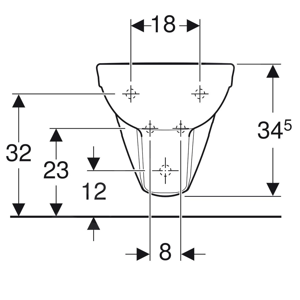 Geberit Selnova - Wandbidet, 530x350 Mm, Wit 500.264.01.1 4 Geberit Selnova - Wandbidet, 530x350 Mm, Wit 500.264.01.1 - Afbeelding 4