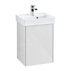 Villeroy & Boch Collaro - Wastafelonderkast, 410x546x344 Mm, 1 Deur, Scharnieren Links, Glossy White C00500DH