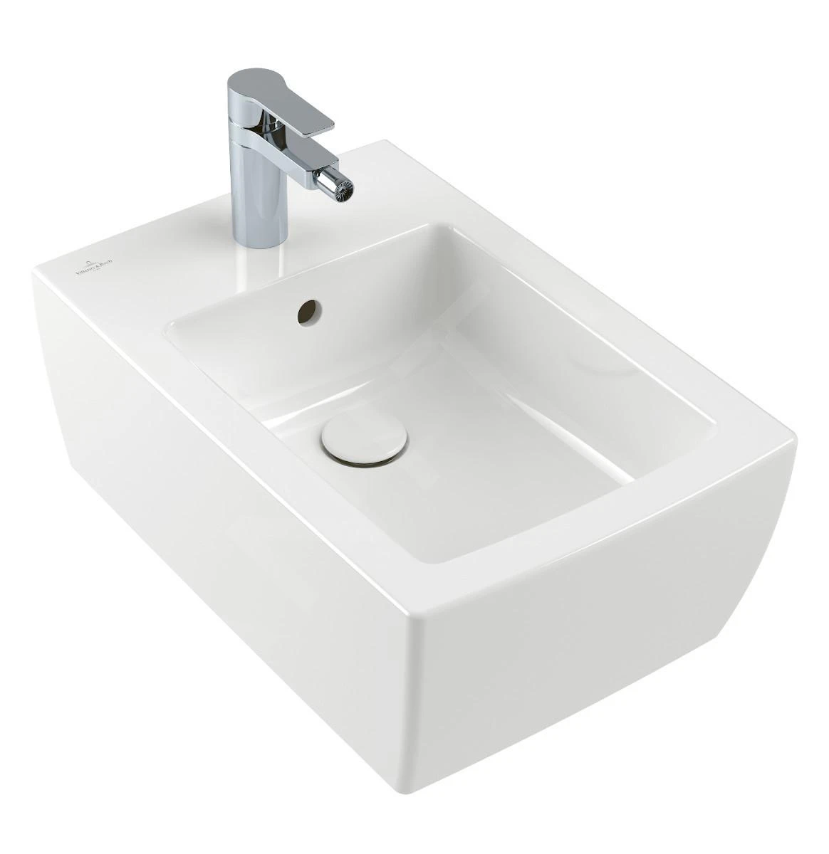 Villeroy & Boch Memento 2.0 - Wandbidet, Met 1 Kraangat, CeramicPlus, Stone White 443300RW 1 Villeroy & Boch Memento 2.0 - Wandbidet, Met 1 Kraangat, CeramicPlus, Stone White 443300RW