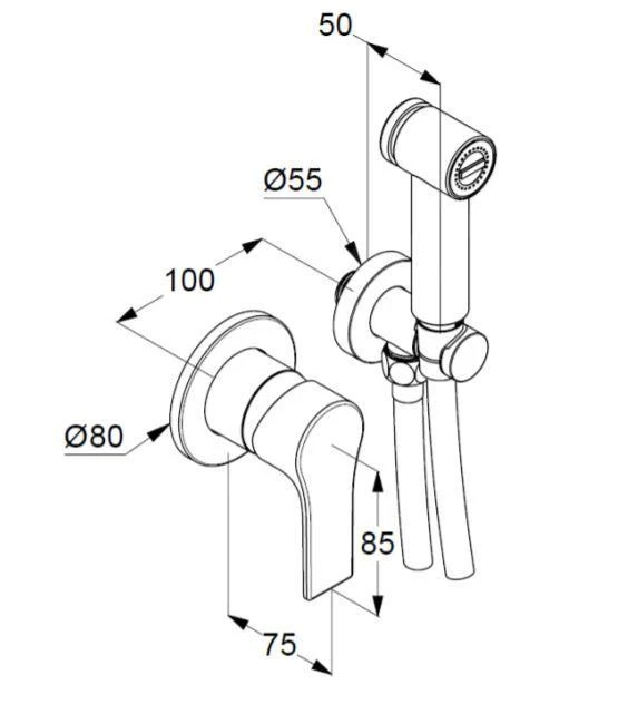 Kludi Zenta SL - Set Van Inbouw Mengkraan Met Bidetdouche, Chroom 489980565 2 Kludi Zenta SL - Set Van Inbouw Mengkraan Met Bidetdouche, Chroom 489980565 - Afbeelding 2