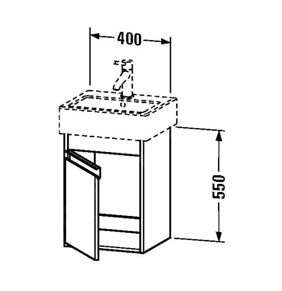 Duravit Ketho - Wastafel Onderkast 550x400x320 Mm, 1deur, Scharnieren Rechts, Glanzend Wit KT6630R2222 2 Duravit Ketho - Wastafel Onderkast 550x400x320 Mm, 1deur, Scharnieren Rechts, Glanzend Wit KT6630R2222 - Afbeelding 2