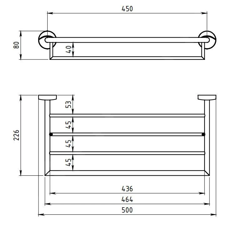 Novaservis Metalia 11 - Grote Handdoekhouder 500 Mm, Chroom 0145,0 2 Novaservis Metalia 11 - Grote Handdoekhouder 500 Mm, Chroom 0145,0 - Afbeelding 2