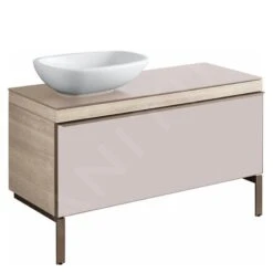 Geberit Citterio - Wastafelonderkast 560 Mm Voor Waskom, Glanzend Grijsbruin/eik Beige 500.561.JI.1