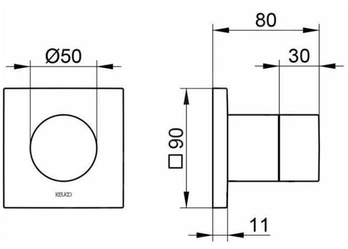 Keuco IXMO - Afsluit- En Omstelventiel Inbouw, 2-weg, Mat Aluminium 59557170002 2 Keuco IXMO - Afsluit- En Omstelventiel Inbouw, 2-weg, Mat Aluminium 59557170002 - Afbeelding 2