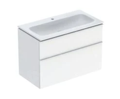 Geberit ICon - Wastafelkast Met Wastafel, 90x48x63 Cm, 2 Laden, KeraTect, Glanzend Wit 502.333.01.1