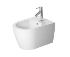 Duravit ME By Starck - Hangend Bidet Compact, Met Overloop, Met WonderGliss, Mat Wit 22901532001