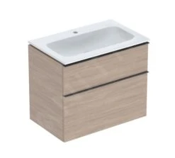Geberit ICon - Wastafelkast Met Wastafel, 75x48x63 Cm, 2 Laden, KeraTect, Eiken 502.332.JH.1