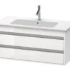 Duravit Ketho - Wastafelonderkast 480x1000x475 Mm, 2 Lades, Glanzend Wit KT643002222