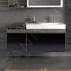 Geberit Citterio - Wastafelonderkast 750 Mm, Met Bijzetplank, Glanzend Zwart/eik Grijsbruin 500.563.JJ.1 -Duravit || Geberit || Grohe Verkoopwinkel 7e433d0b8647a86b239e976c 1