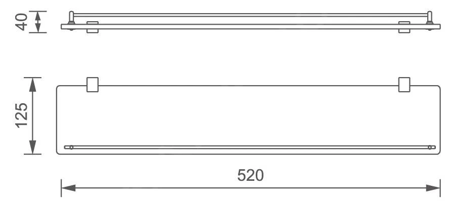 Novaservis Titania Naty - Badkamer Planchet, Lengte 520 Mm, Chroom 66653,0 2 Novaservis Titania Naty - Badkamer Planchet, Lengte 520 Mm, Chroom 66653,0 - Afbeelding 2
