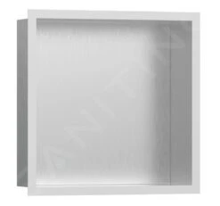 Hansgrohe XtraStoris Individual - Inbouwnis Met Designlijst, 300x300x100 Mm, Geborsteld Rvs/mat Wit 56097700