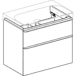 Geberit Smyle Square - Wastafelkast, 734x470x617 Mm, 2 Laden, Glanzend Wit/mat Wit 500.353.00.1 -Duravit || Geberit || Grohe Verkoopwinkel 7fef98985c1b34288a67e27a 1