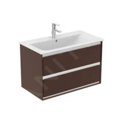 Ideal Standard Connect Air - Wastafelonderkast 800x440x517 Mm, 2 Laden, Bruin Mat/wit Mat E0819VY