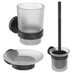 Ideal Standard IOM - Set Badkameraccessoires, Mat Glas/zwart A9245XG