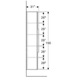Geberit ICon - Hoge Kast Met Deur En Spiegel, 360x1500x309 Mm, Platina Hoogglans 840152000 -Duravit || Geberit || Grohe Verkoopwinkel 862517295b48728605cb2f3a 1