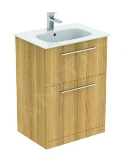 Ideal Standard I.Life A - Wastafelonderkast, 600x440x853 Mm, 2 Laden, Eikenhout T5273NX -Duravit || Geberit || Grohe Verkoopwinkel 868190762c9fec4ab8b2a75f