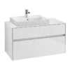 Villeroy & Boch Collaro - Wastafelonderkast, 1000x548x500 Mm, 2 Laden, Glossy White C01700DH